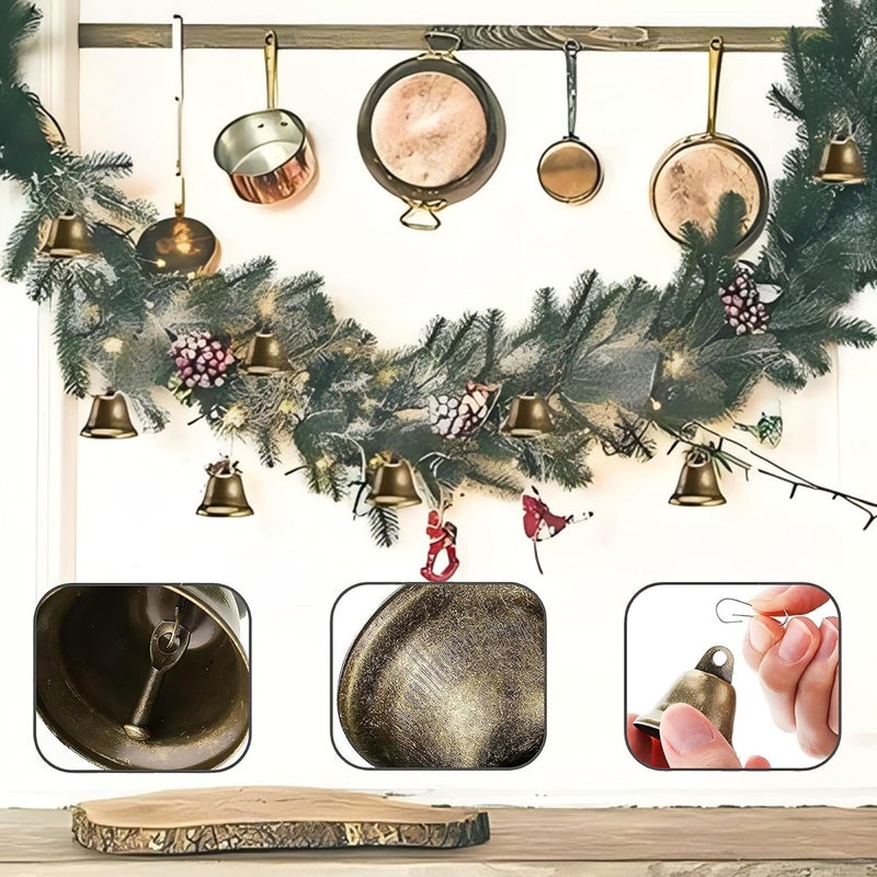 CeroDimo 20 PCS Small Brass Jingle Bells with Spring Clips for Crafts, Vintage Bronze Mini Bells with Spring Hooks, Tiny Bells for Dog Collars, Christmas Tree, Wedding, DIY Decoration - Image 5